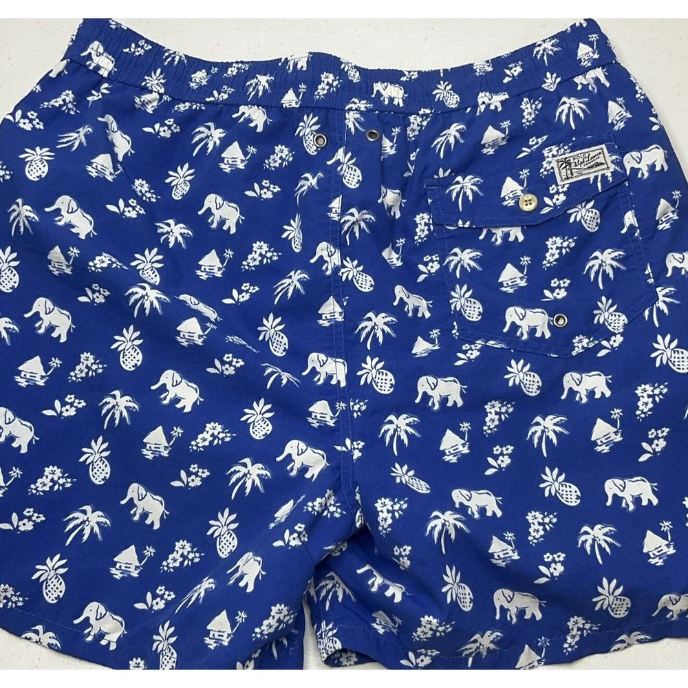 Polo Ralph Lauren Swim‎ Shorts Trunks AOP Elephant Pineapple Print Tiki Men 2XL